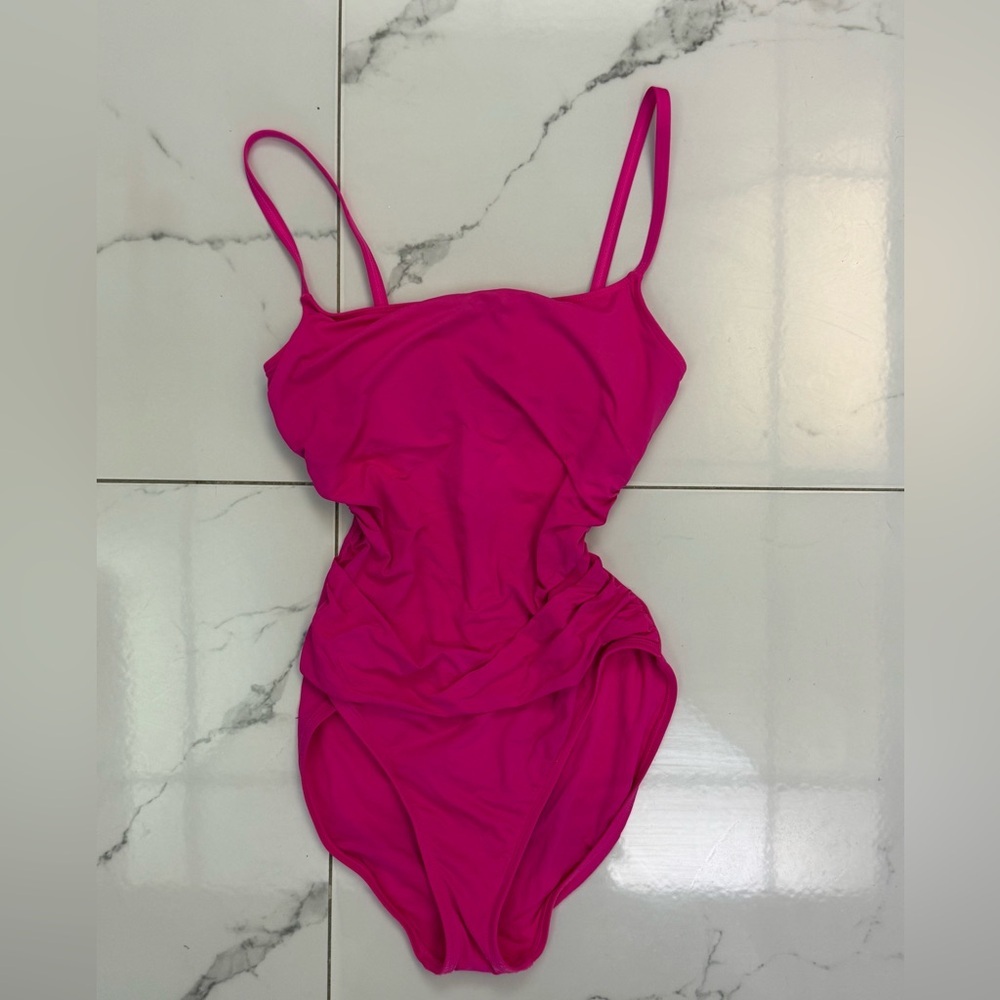 La Blanca Hot Pink Kids One Piece Swimsuit Size 10 - Picture 4 of 5